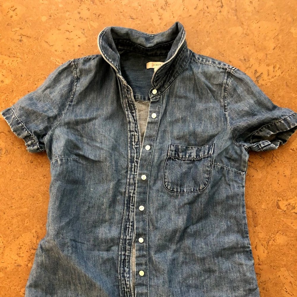 y2k Short-Sleeved Jean Shirt